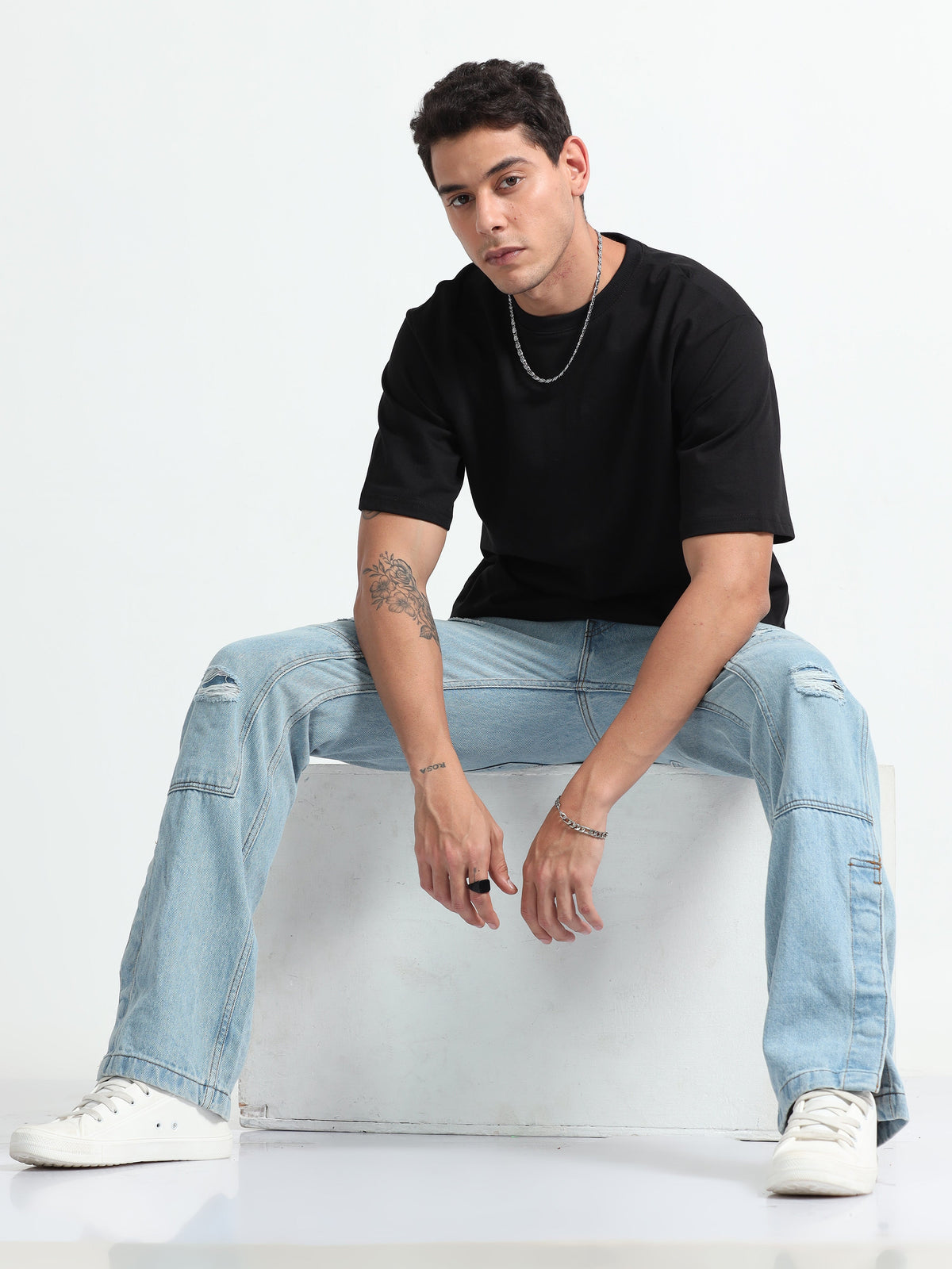 240GSM Unisex Black Cotton Oversized Tshirt