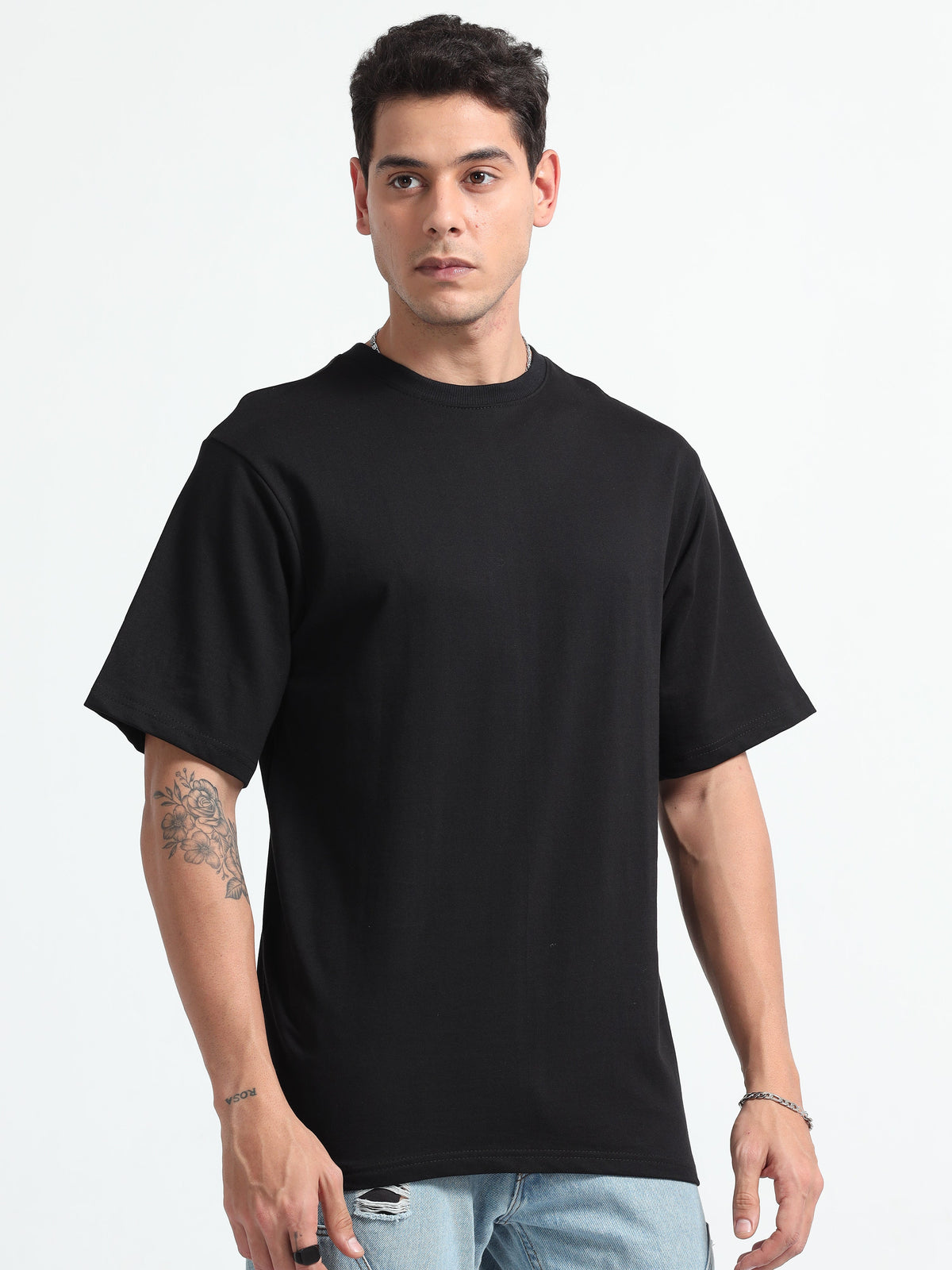 240GSM Unisex Black Cotton Oversized Tshirt