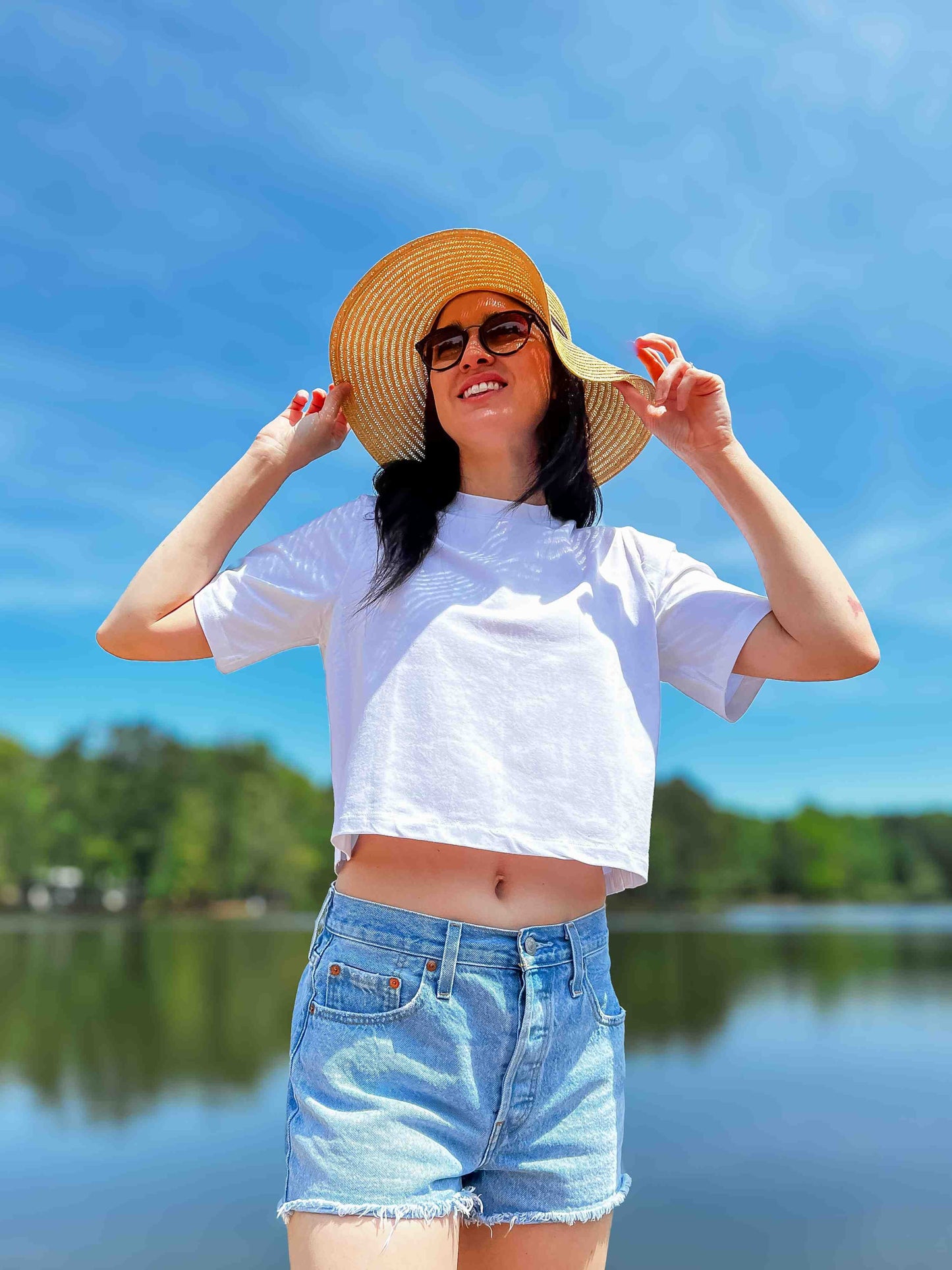 Beachy White Oversized Crop