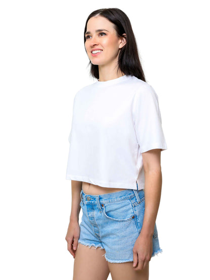 Beachy White Oversized Crop